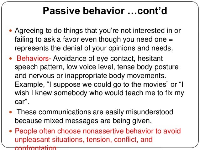 Non assertive behavior definition